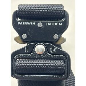 Fairwin Tactical Belt Mens Black Nylon Webbing Quick Release Metal Buckle 48 In